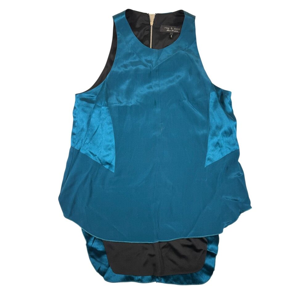 Rag and Bone Teal Silk Sleeveless Blouse Size XS